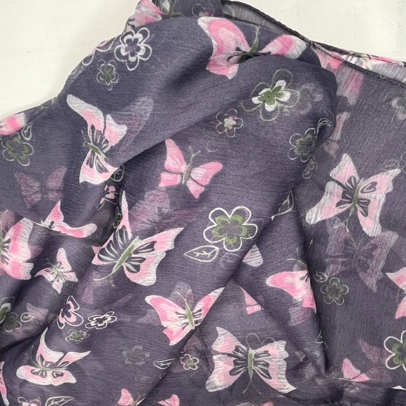 NWT Handmade Scarf by Sana – Lavender Butterflies Design - Picture 4 of 14